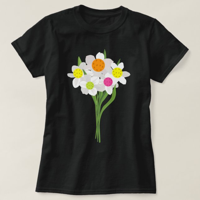 Pickleball Pickleball Flower Bouquet Pretty Design T-Shirt (Design Front)