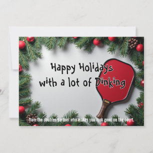 Pickleball Pinecones & Paddle Tones Holiday Card