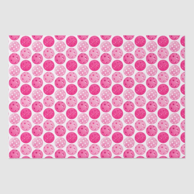 Pickleball Pink & White Pickleball Party Tissue Paper (Front)