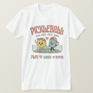 Pickleball Play Laugh Repeat   Cute Kawaii Pickleb T-Shirt