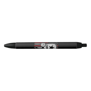 Pickleball Player - American Flag Pickleball - Pic Black Ink Pen