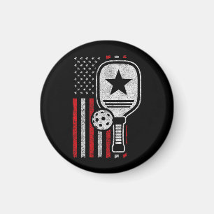 Pickleball Player - American Flag Pickleball - Pic Magnet
