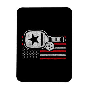 Pickleball Player - American Flag Pickleball - Pic Magnet