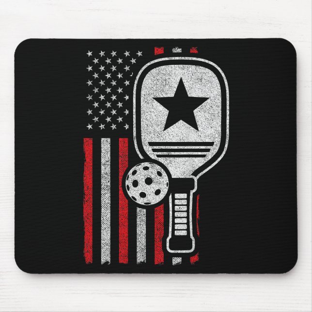 Pickleball Player - American Flag Pickleball - Pic Mouse Mat (Front)