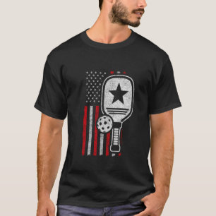 Pickleball Player - American Flag Pickleball - Pic T-Shirt