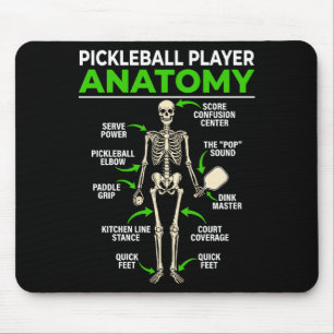 Pickleball player anatomy funny dink pickle ball mouse mat