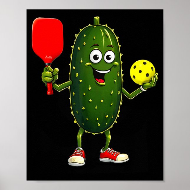Pickleball player art funny pickle ball  poster (Front)