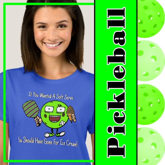 Pickleball Player Chocolate Soft Serve Green Funny T-Shirt (pickleball soft serve green pickleball
)