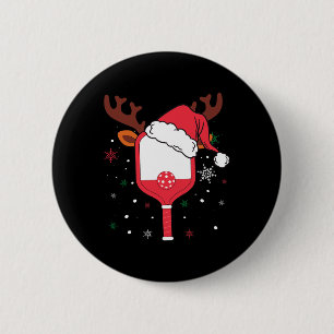 Pickleball Player Christmas Holiday Reindeer Xmas  6 Cm Round Badge