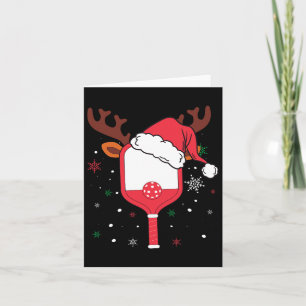 Pickleball Player Christmas Holiday Reindeer Xmas  Card