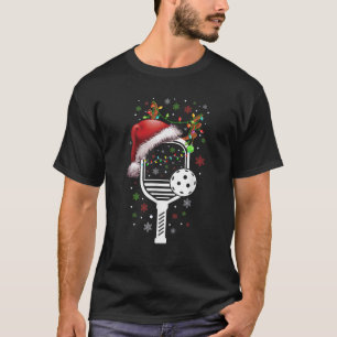 Pickleball Player Christmas Holiday Reindeer Xmas  T-Shirt