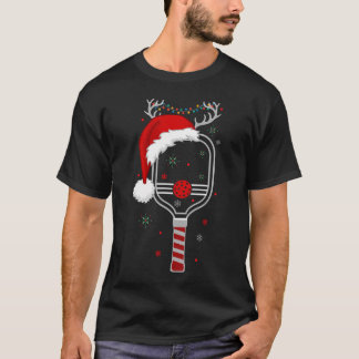 Pickleball Player Christmas Holiday Reindeer Xmas T-Shirt