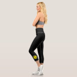 Pickleball Player Club Team Custom Yellow Black Capri Leggings<br><div class="desc">Custom Printed Cute Pickleball Team or Club Capri Leggings with a black and yellow pickle ball and paddle icon and personalised text in a circle around the logo. A sport bag hand towel is a perfect to wear to your practice, tournament or ladder games. These comfortable, high quality leggings are...</div>