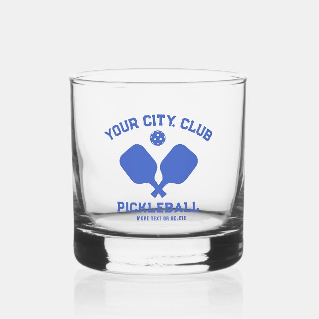 Pickleball Player Club Team Name Personalised Whiskey Glass (Front)