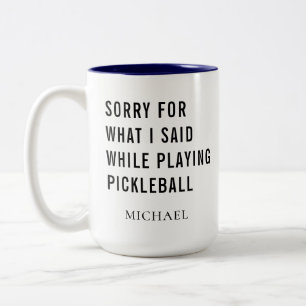 Pickleball Player Gag Personalised Sports Two-Tone Coffee Mug