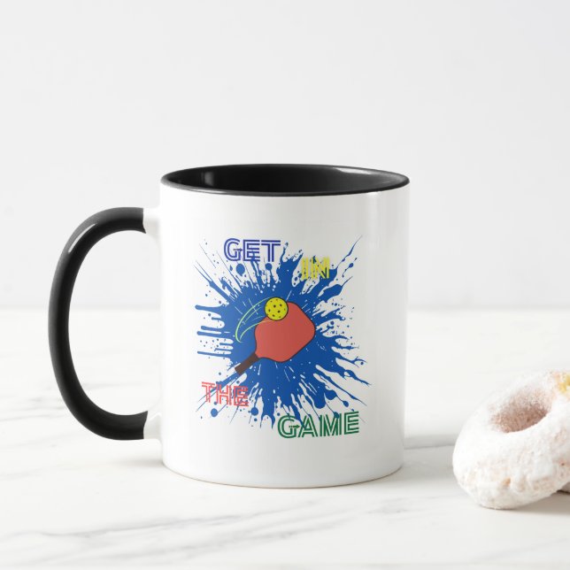 Pickleball player game sport gift mug (With Donut)