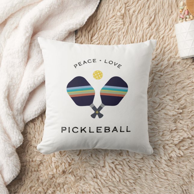 Pickleball Player Gift Peace Love and Pickleball Cushion (Blanket)