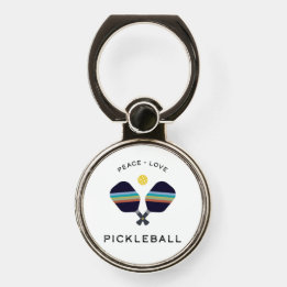 Pickleball Player Gift Peace Love and Pickleball  Phone Ring Stand