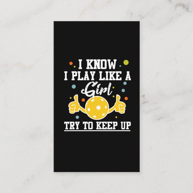 Pickleball Player Girl Sport Athlete Humor Business Card (Front)