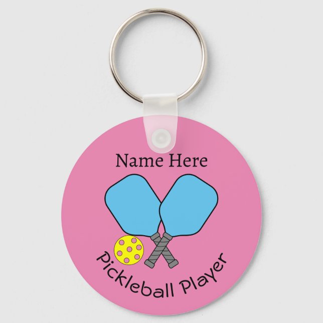 Pickleball Player Key Ring (Front)