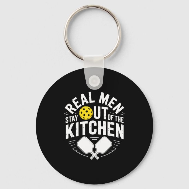 Pickleball player kitchen funny joke for enthusias key ring (Front)