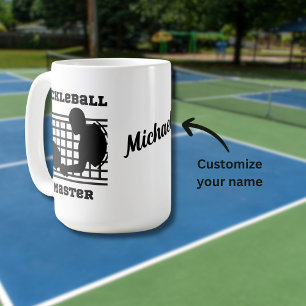Pickleball player master winner custom name coffee mug