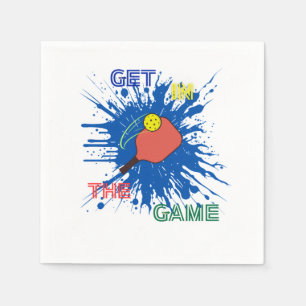 Pickleball player paddle sport game napkin
