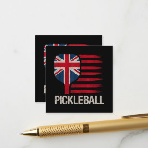 Pickleball Player Paddle Uk Flag Enclosure Card