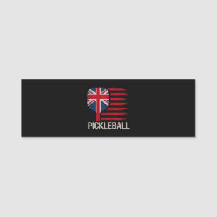 Pickleball Player Paddle Uk Flag  Name Tag