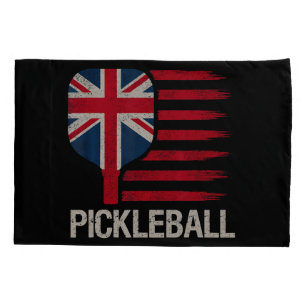 Pickleball Player Paddle Uk Flag Pillowcase