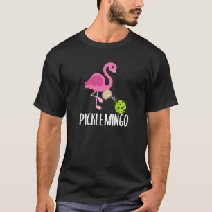 Pickleball Player Paddleball  Picklemingo Pink Fla T-Shirt