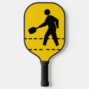 Pickleball Player Pedestrian Crossing Sign Paddle