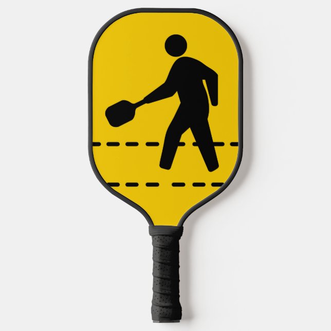 Pickleball Player Pedestrian Crossing Sign Pickleball Paddle (Front)