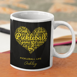Pickleball Player Personalised Name Word Art Coffee Mug