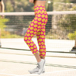 Pickleball Player Pickleball Pattern Bright Pink Capri Leggings<br><div class="desc">Stand out on the court with these fun pickleball capri leggings featuring high-waisted band.  Super comfy and cute these are perfect for tournament players,   rec players and just hanging out.</div>