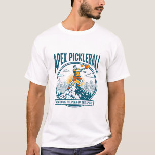 Pickleball Player Reaching The Mountain Peak Skyli T-Shirt