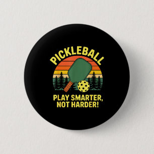 Pickleball player serve smash rally champion  6 cm round badge