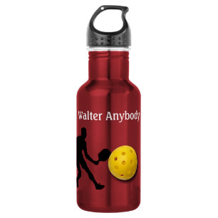 Pickleball player silhouette and Ball personalize 532 Ml Water Bottle