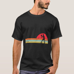 Pickleball player silhouette retro pickle ball men T-Shirt