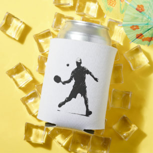 Pickleball Player Silhouette Sport Design Can Cooler