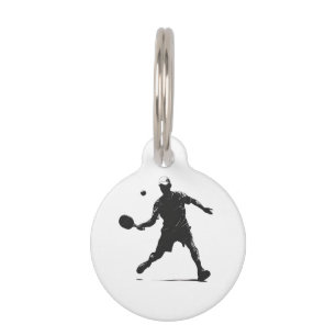 Pickleball Player Silhouette Sport Design Pet Tag