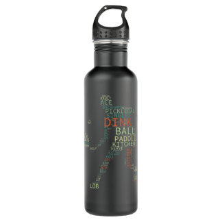 Pickleball Player Typography Word Art 755 710 Ml Water Bottle