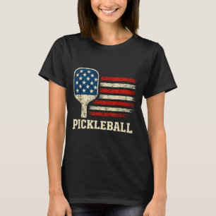 Pickleball player us flag american paddleball love T-Shirt