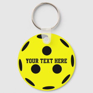 Pickleball Player Yellow Ball  Key Ring