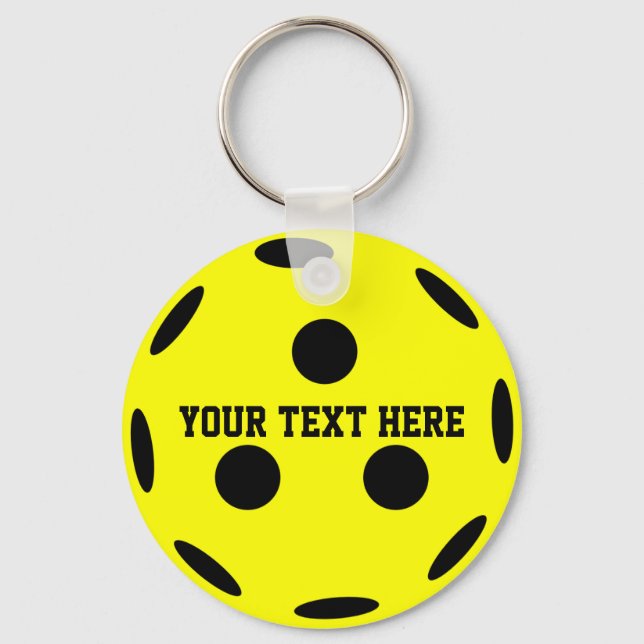 Pickleball Player Yellow Ball  Key Ring (Front)