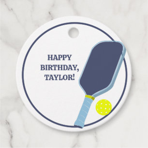 Pickleball Players Custom Message Birthday Favour Tags