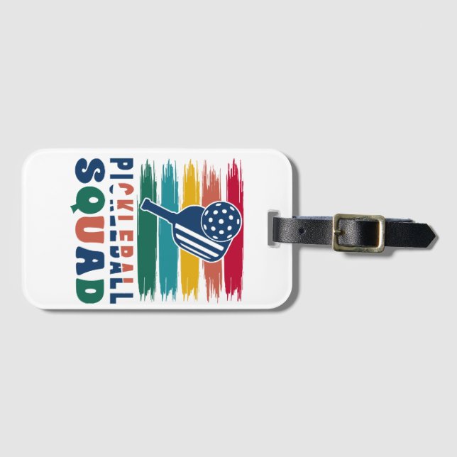 Pickleball Players Gift Idea Luggage Tag (Front Horizontal)