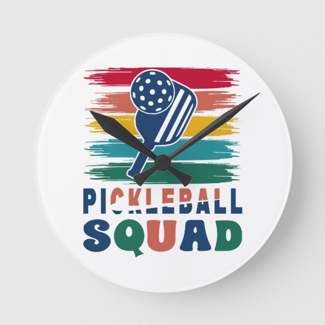 Pickleball Players Gift Idea Round Clock (Front)