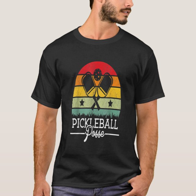 Pickleball Posse  Vintage Retro Pickleball Quote T-Shirt (Front)