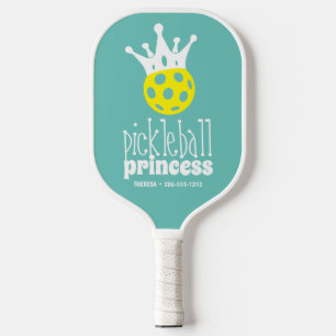 Pickleball Princess Cute Aqua Teal Paddle
